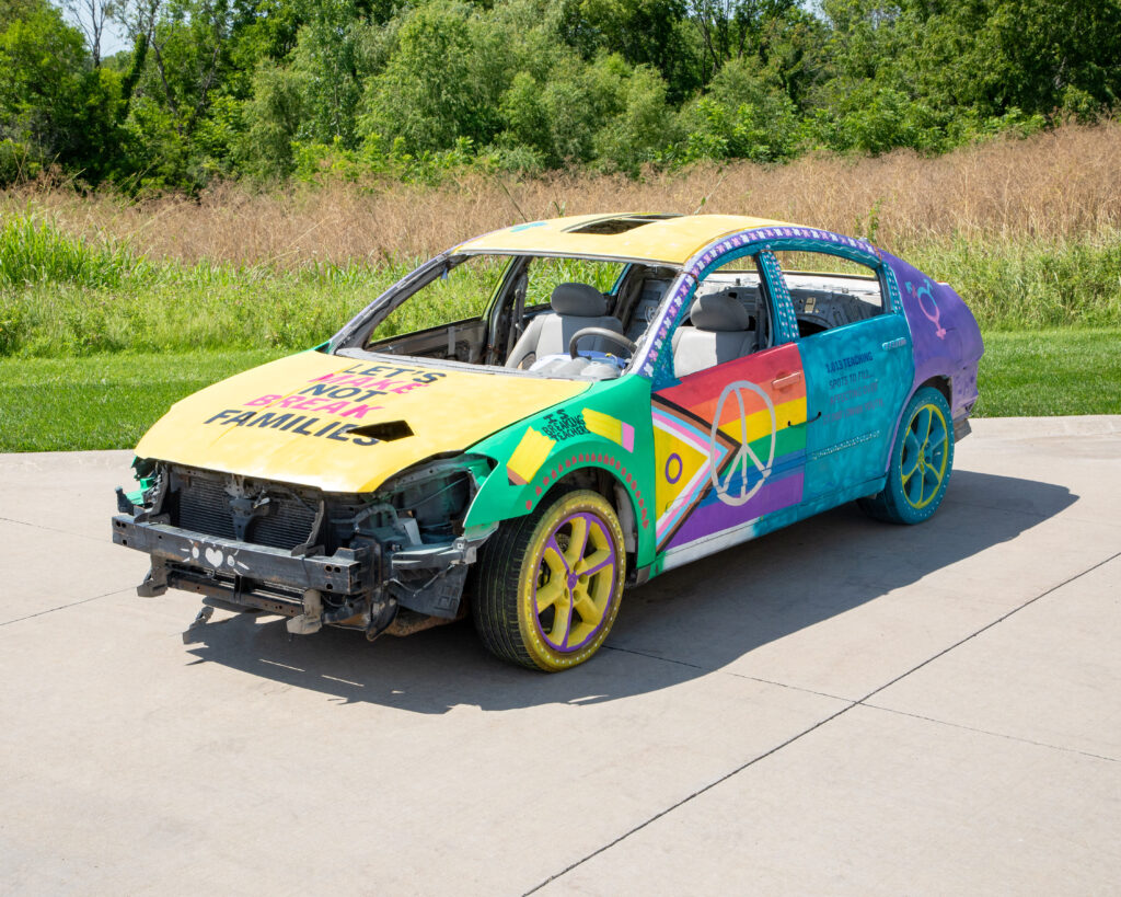 WorkingWorking Group, a collaboration with Allison Rowe, Just Crushing: A Political Demolition Derby, 2022-2025. Discrimination.