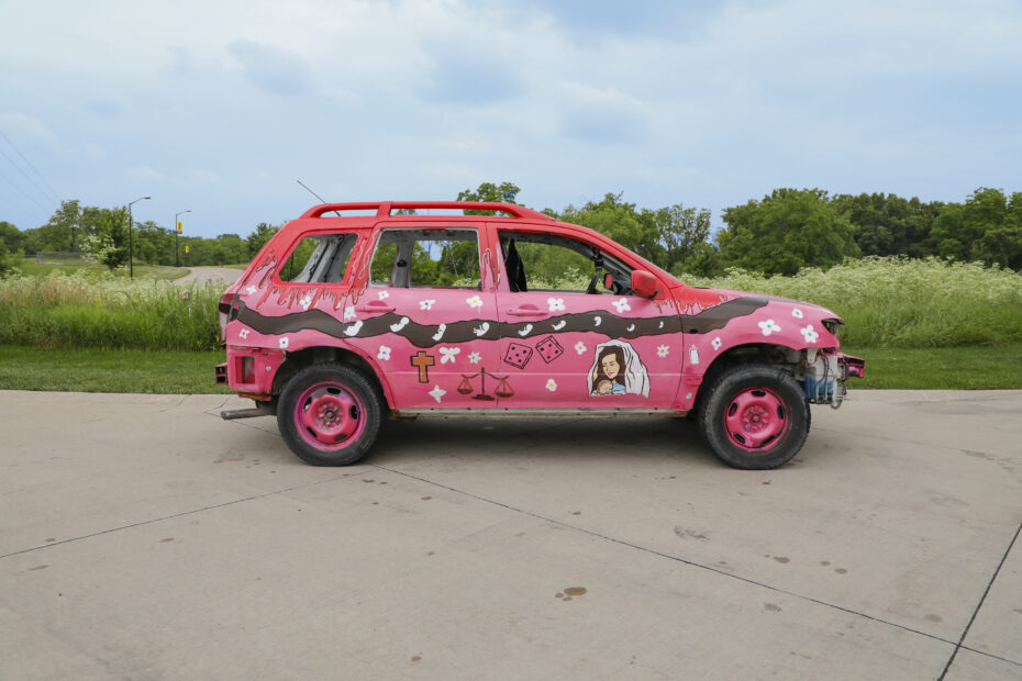 WorkingWorking Group, a collaboration with Allison Rowe, Just Crushing: A Political Demolition Derby, 2022-2025. Reproductive Rights.