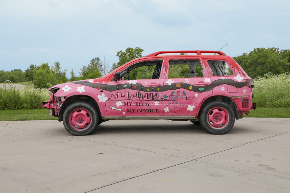 WorkingWorking Group, a collaboration with Allison Rowe, Just Crushing: A Political Demolition Derby, 2022-2025. Reproductive Rights.