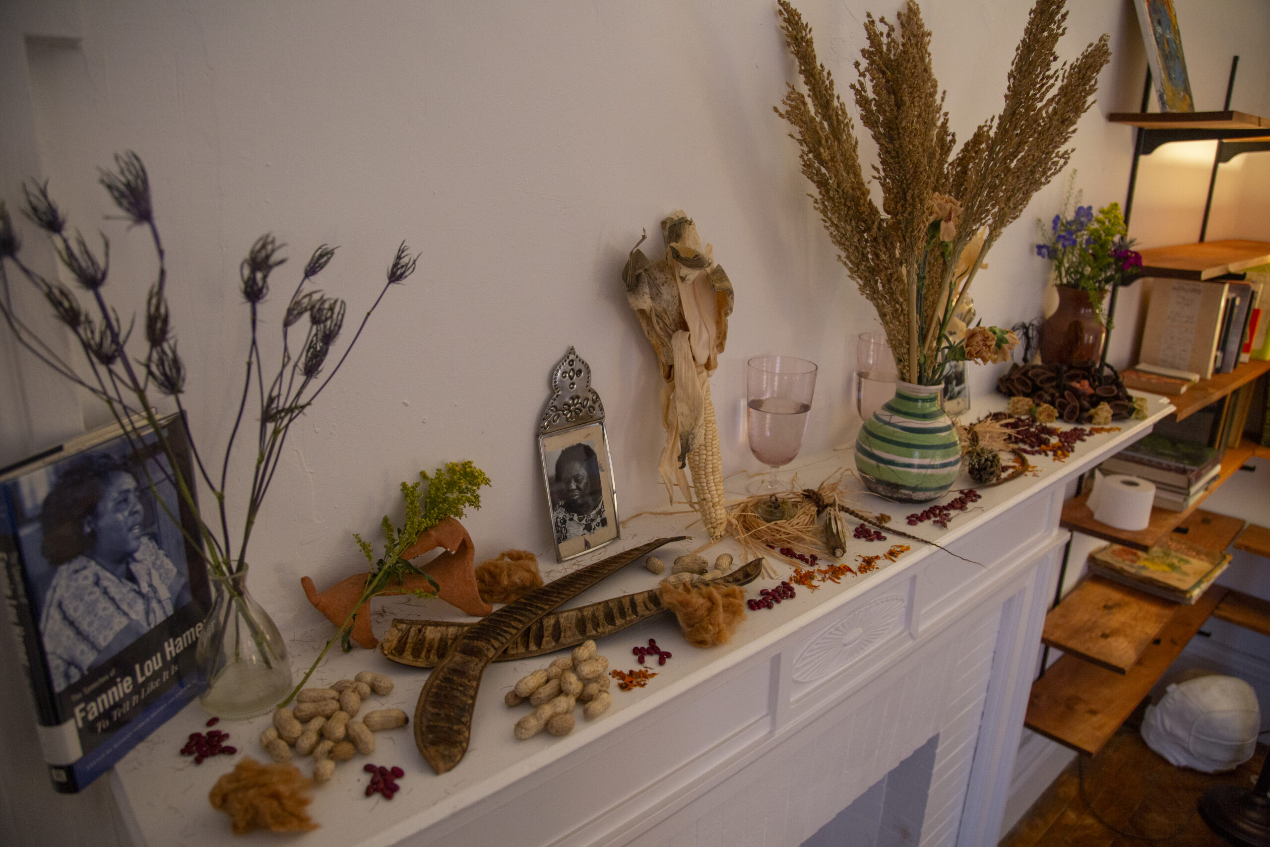 An altar to Mrs. Fannie Lou Hamer and June Jordan. Photo by Billy Chen at Arts Letters & Numbers.